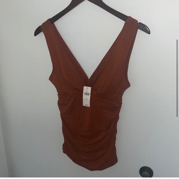 Ruched v neck sleeveless top by Anthropologie - Picture 2 of 5